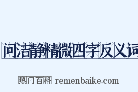 问洁静精微四字反义词是什么意思的图片